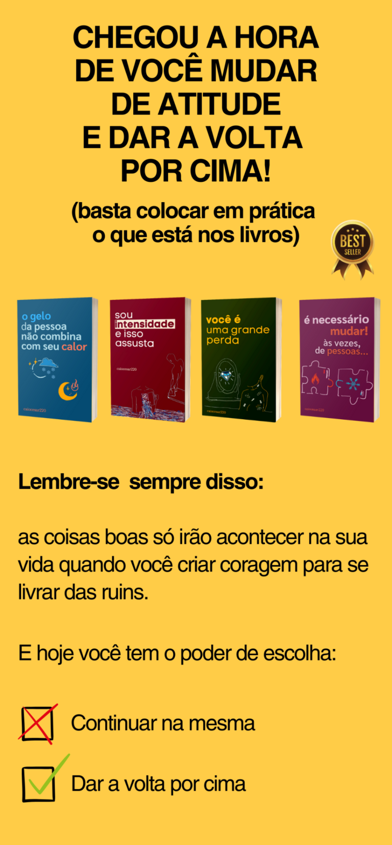 Combo de 4 livros de Caio César: Amor próprio, relacionamentos reais e reflexões emocionais – leitura transformadora