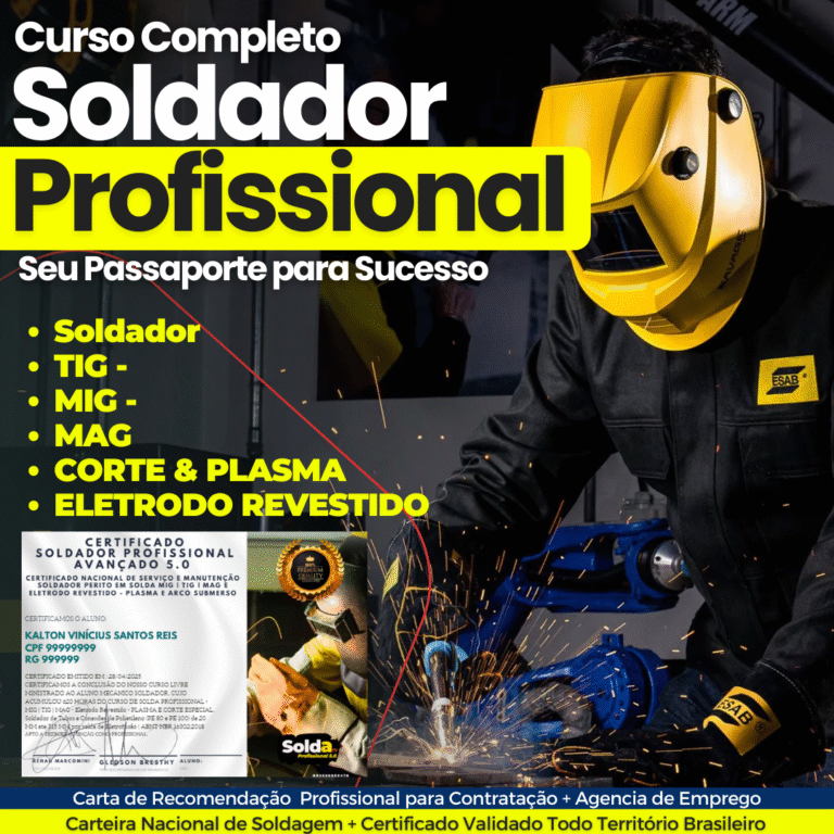 O curso Mestre em Soldagem 2025 é o caminho para me tornar um soldador profissional certificado e conseguir um bom emprego?