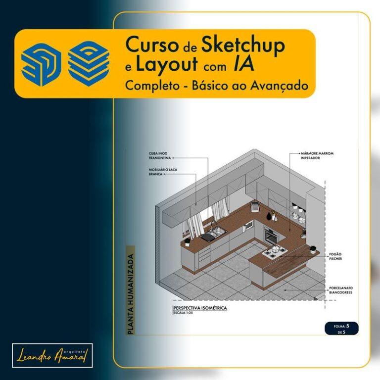 curso de sketchup e layout com ia + presentes