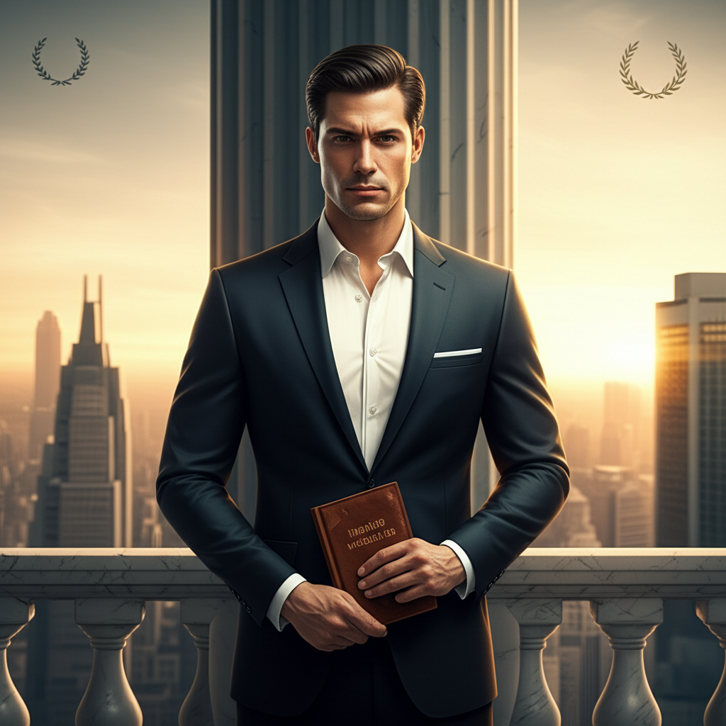 Império Masculino Alessandro Loiola 1 Homem moderno em traje elegante, simbolizando a filosofia estoica e a soberania intelectual do Império Masculino de Alessandro Loiola.