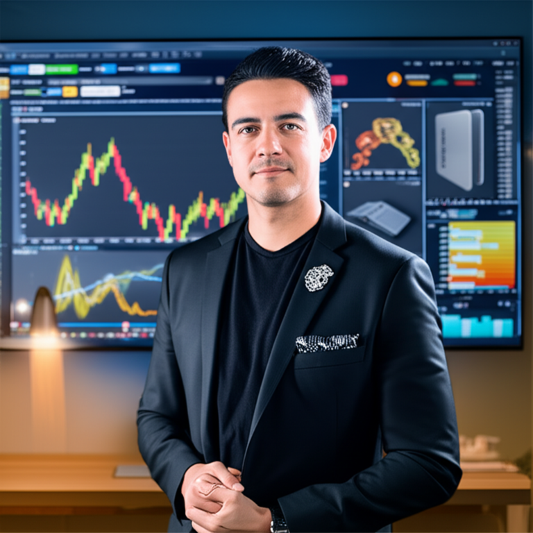 Augusto Backes presenting the Mestres do Bitcoin 3.0 course, with Bitcoin charts and on‑chain data visualizations in the background.