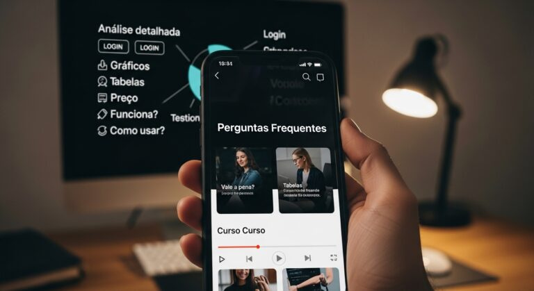 Ilustração da professora Roberta Spessatto apresentando o Curso Completo de Espanhol com Beta, com quadro comparativo de português‑espanhol, bandeiras do Brasil e da Espanha e elementos de aula ao vivo.